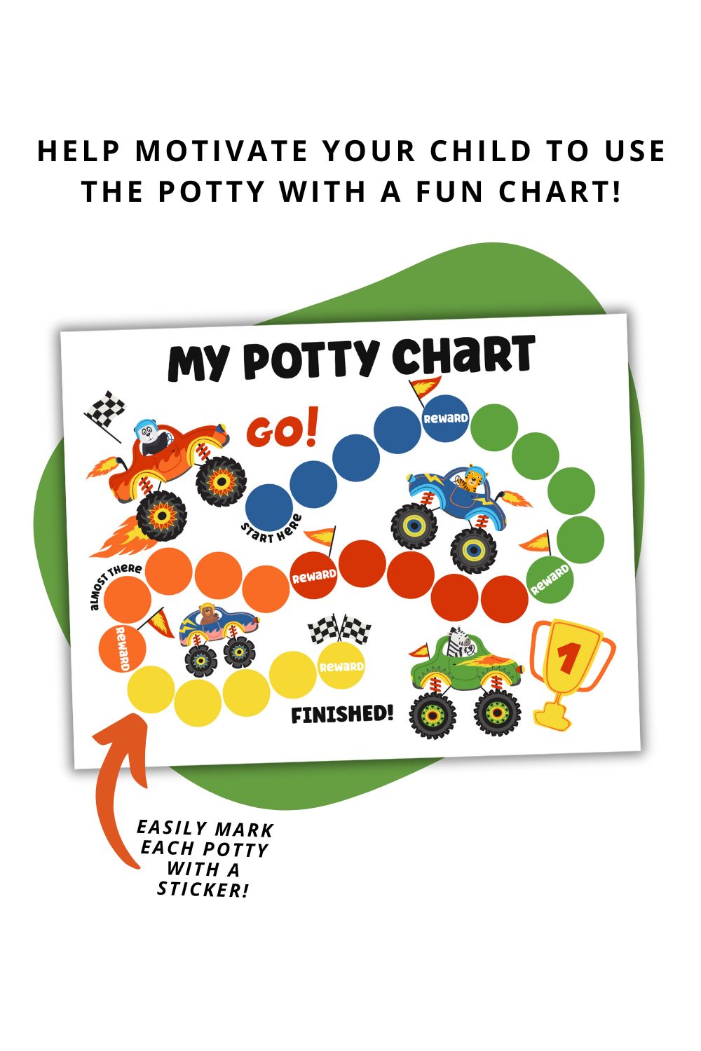 Printable Monster Truck Potty Chart