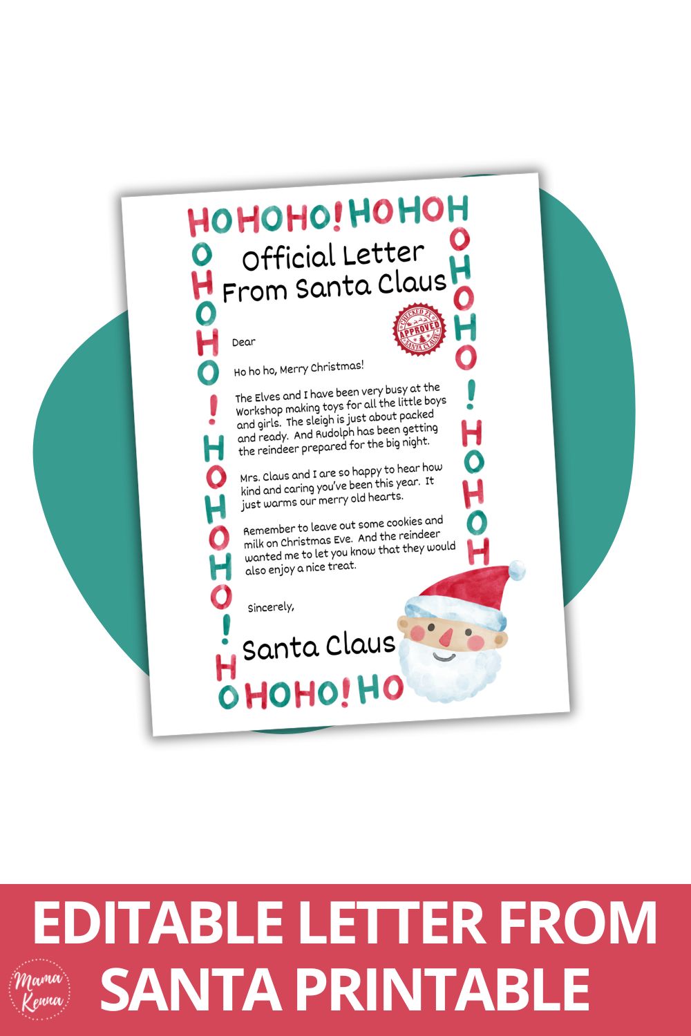 Editable Letter From Santa Printable
