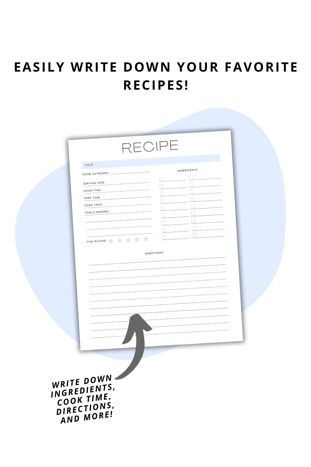 Printable Recipe Card