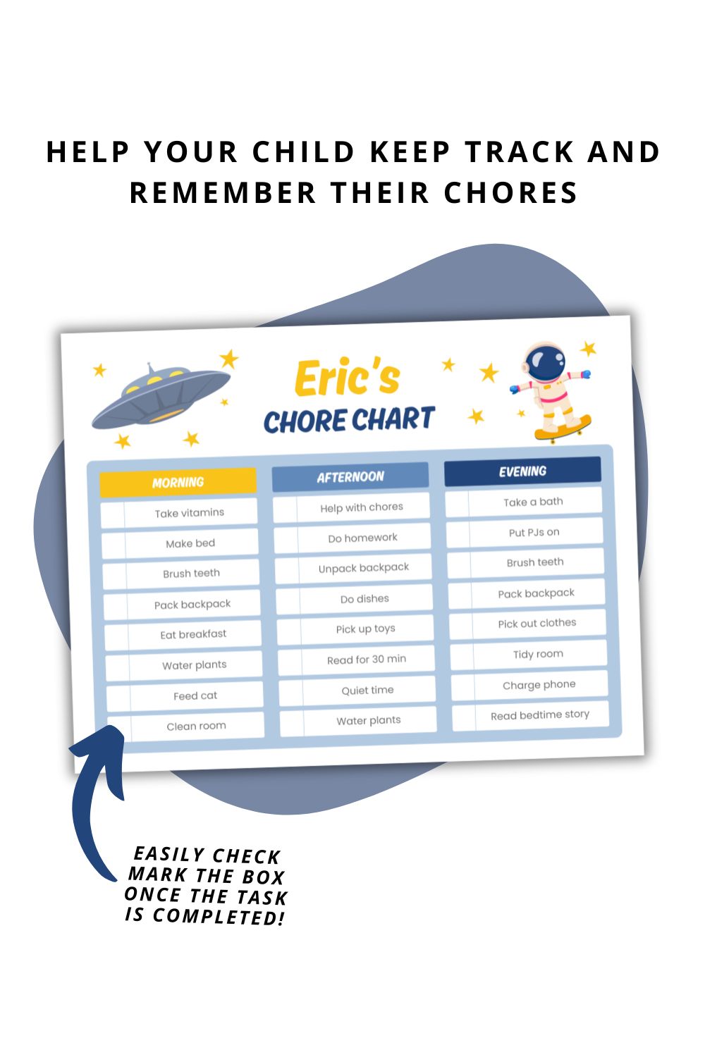 Editable Space Chore Chart