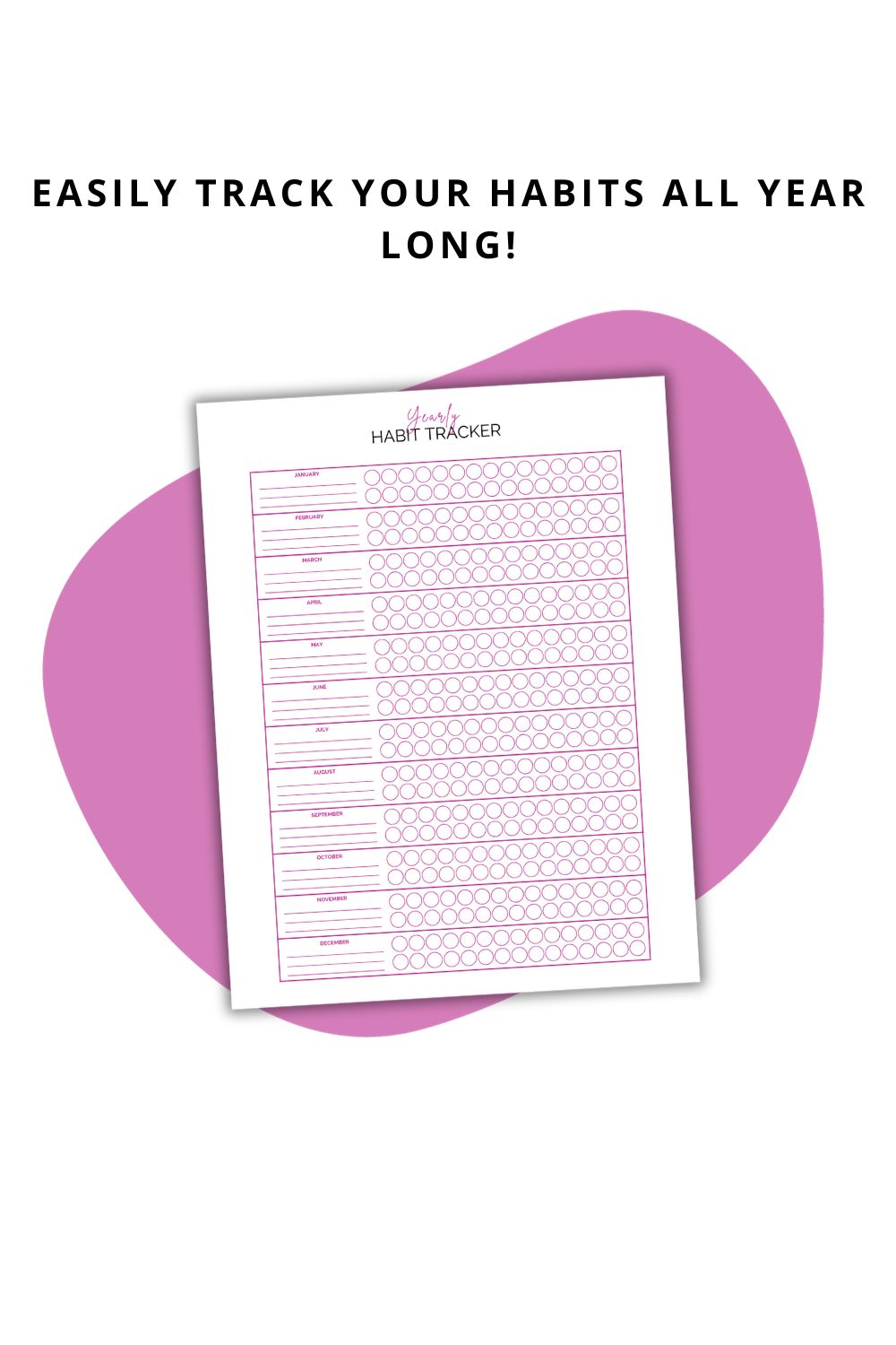 Printable Yearly Habit Tracker