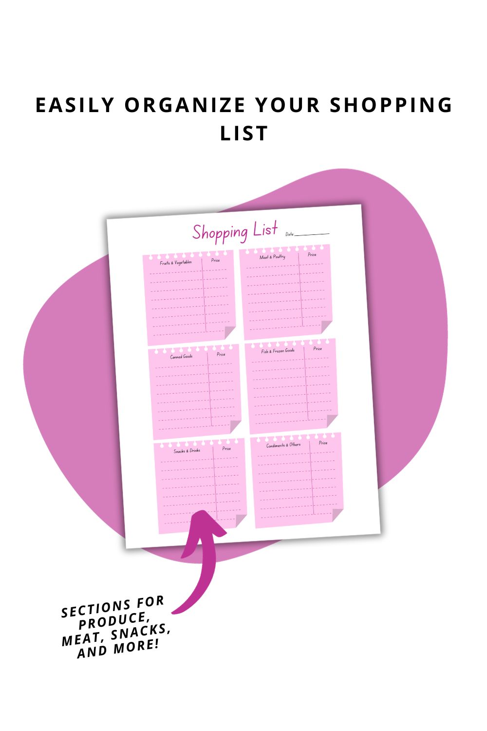 Printable Purple Shopping List
