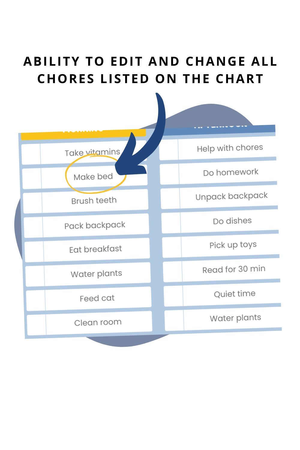 Editable Space Chore Chart