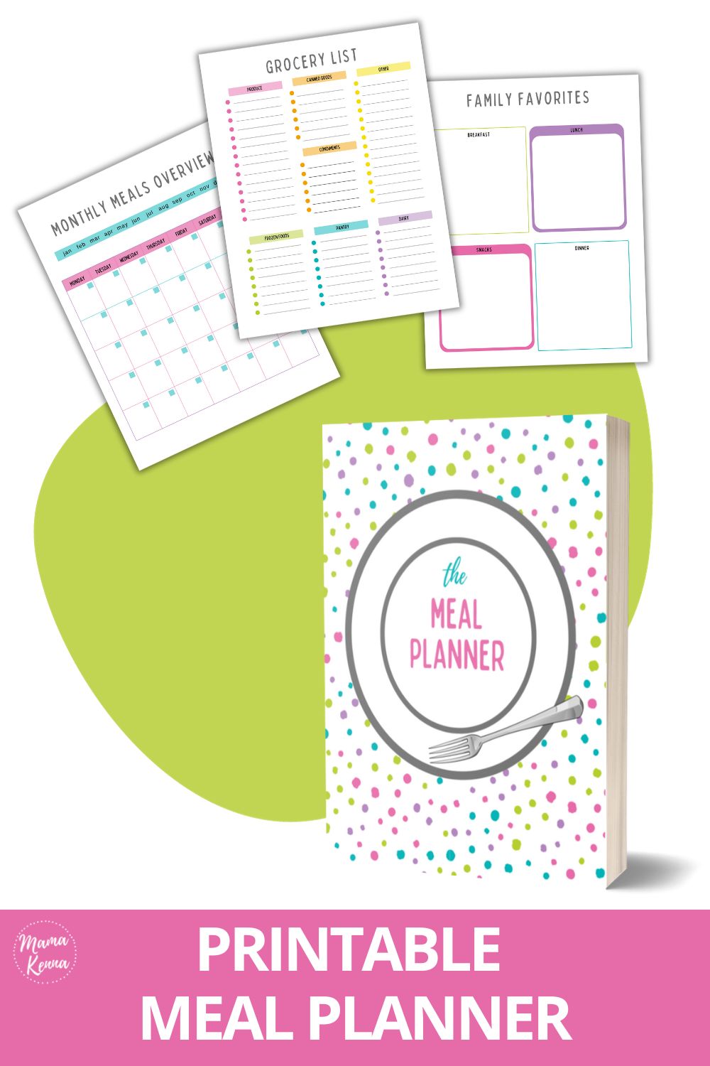Colorful Meal Planner Printable