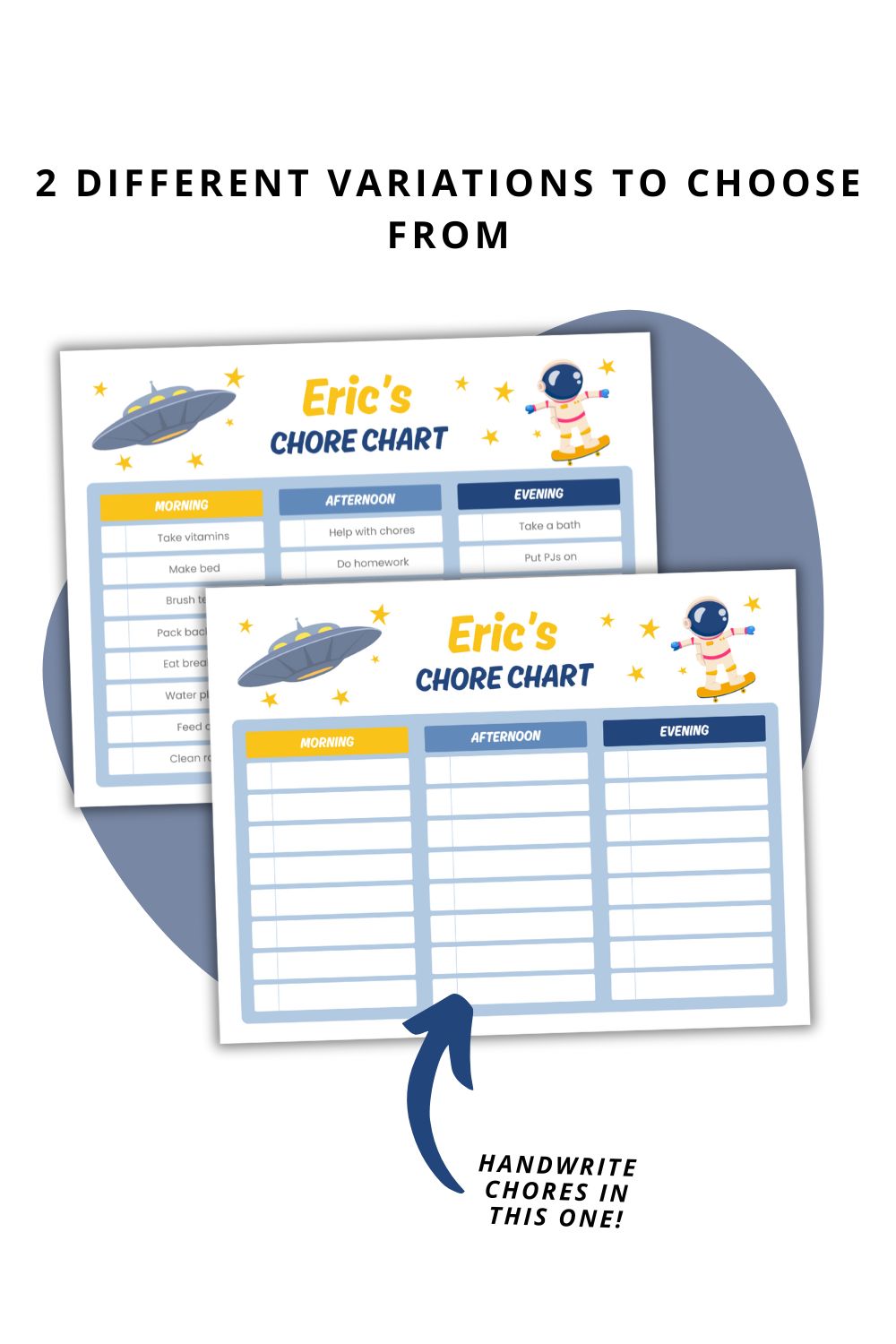 Editable Space Chore Chart