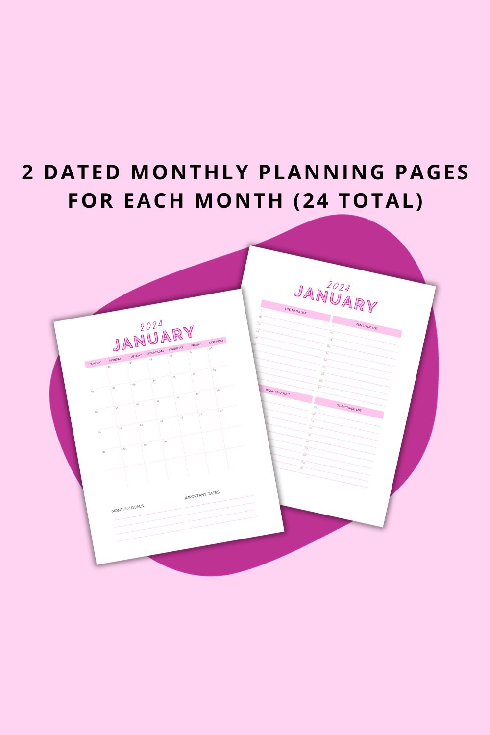 Printable Purple Planner 2024