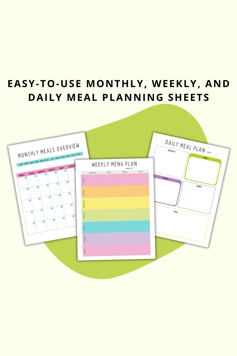 Colorful Meal Planner Printable
