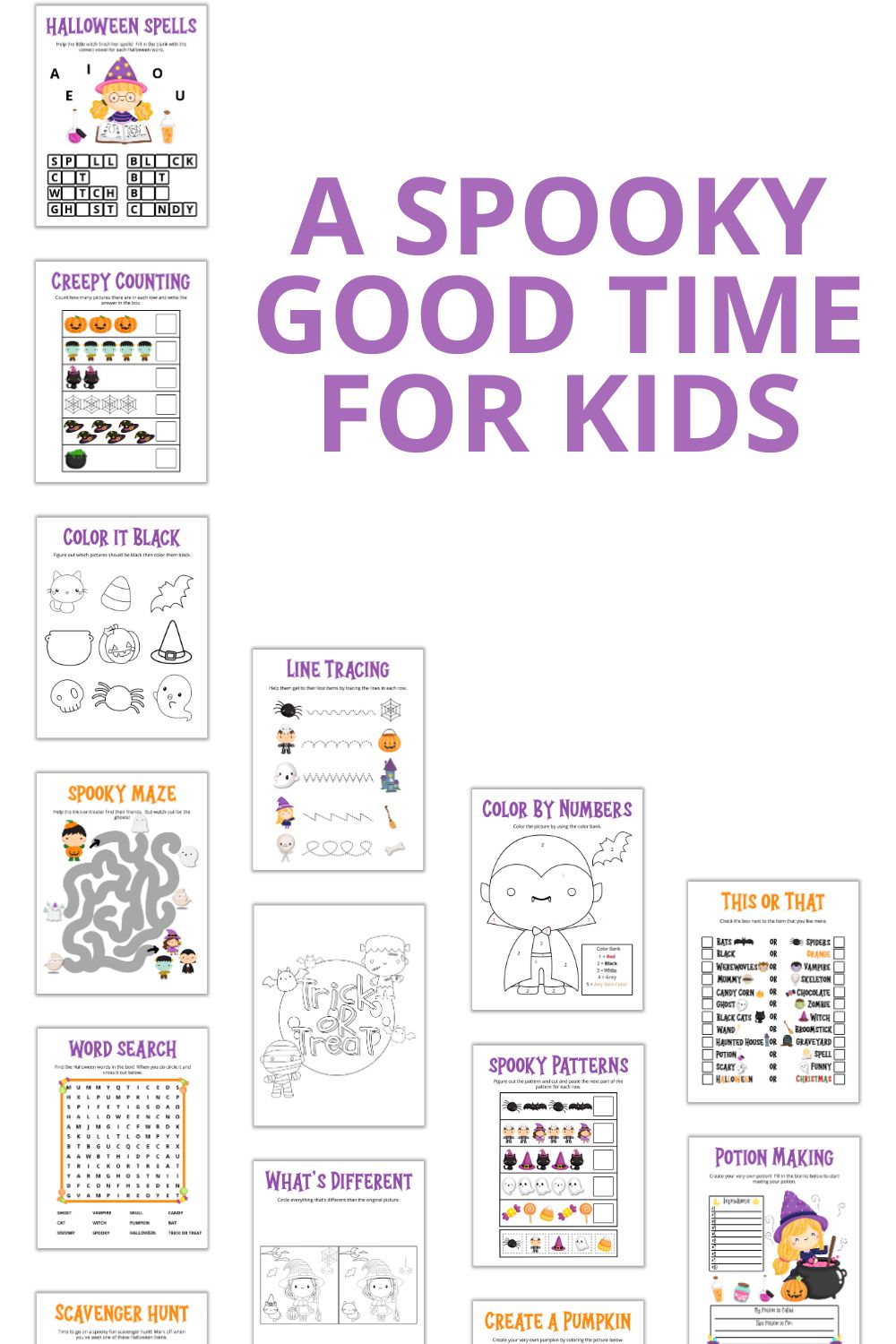 Printable Halloween Activity Book for Kids