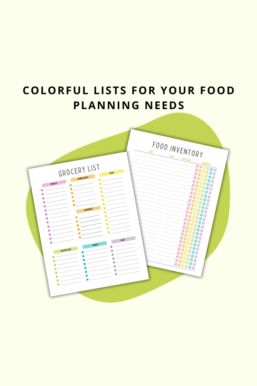 Colorful Meal Planner Printable