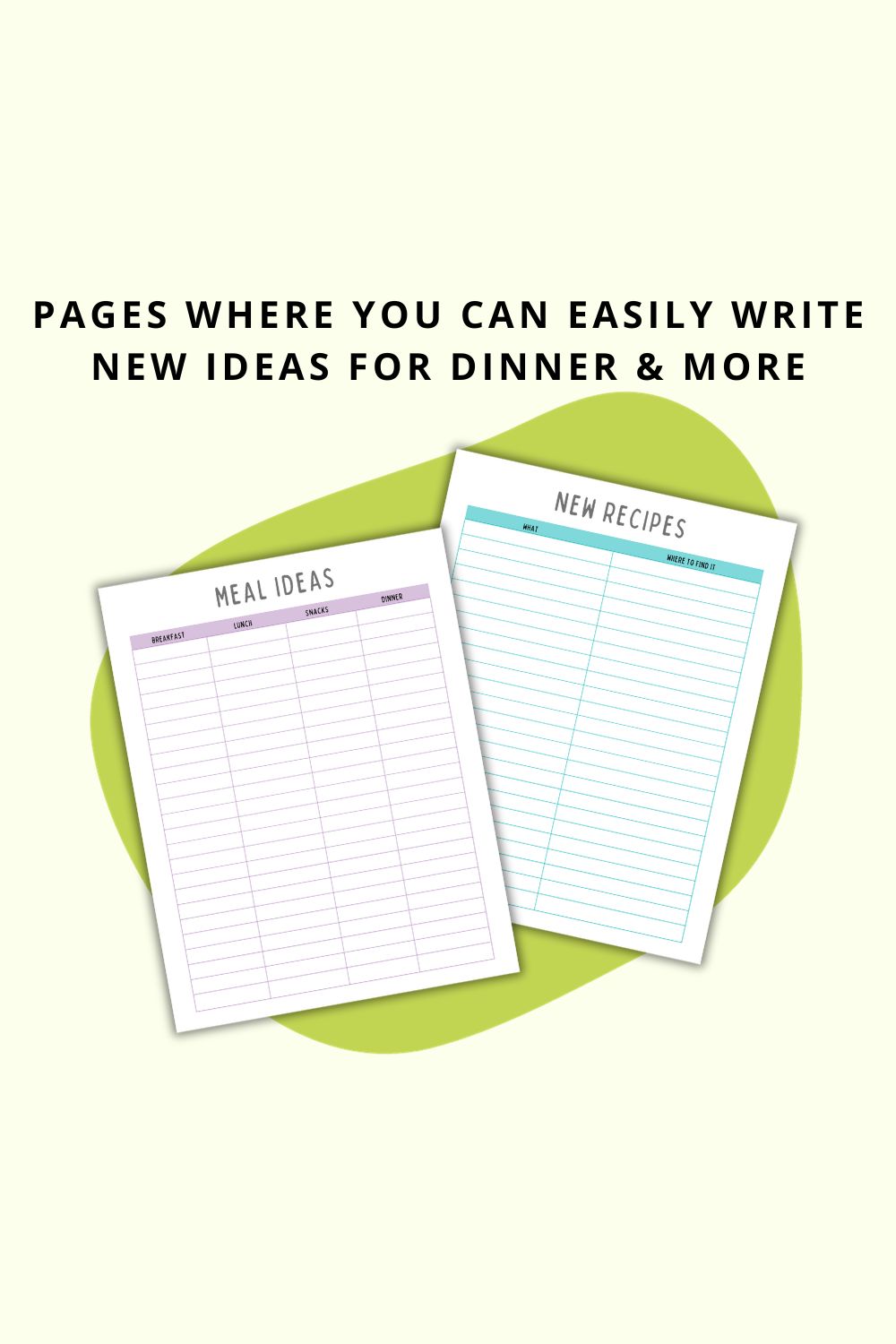 Colorful Meal Planner Printable