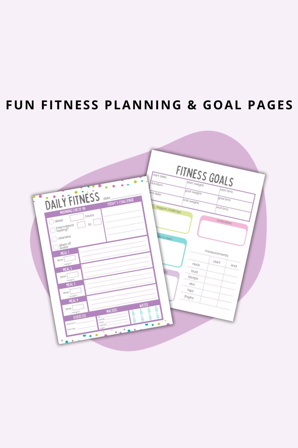 Colorful Fitness Planner Printable