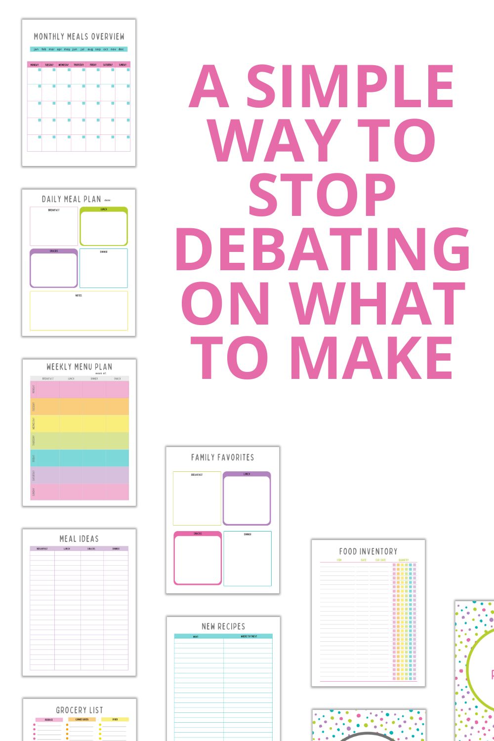 Colorful Meal Planner Printable