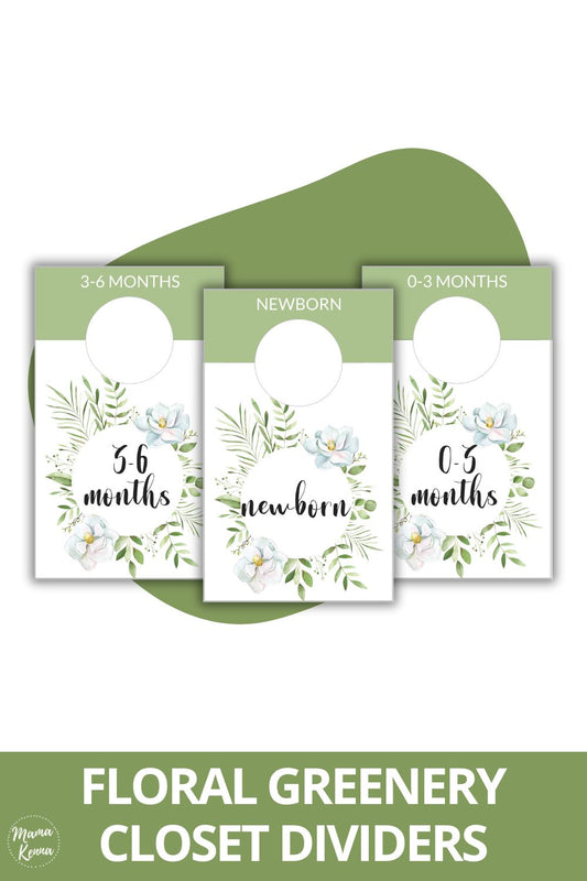 Printable Floral Greenery Baby Closet Dividers