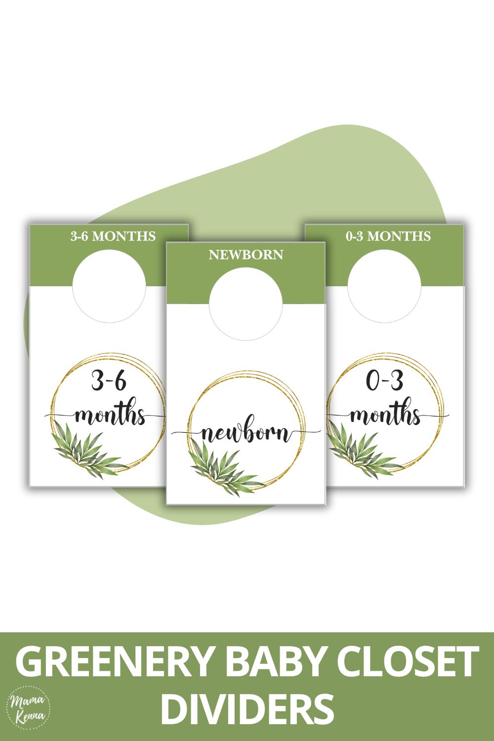 Printable Greenery Baby Closet Dividers