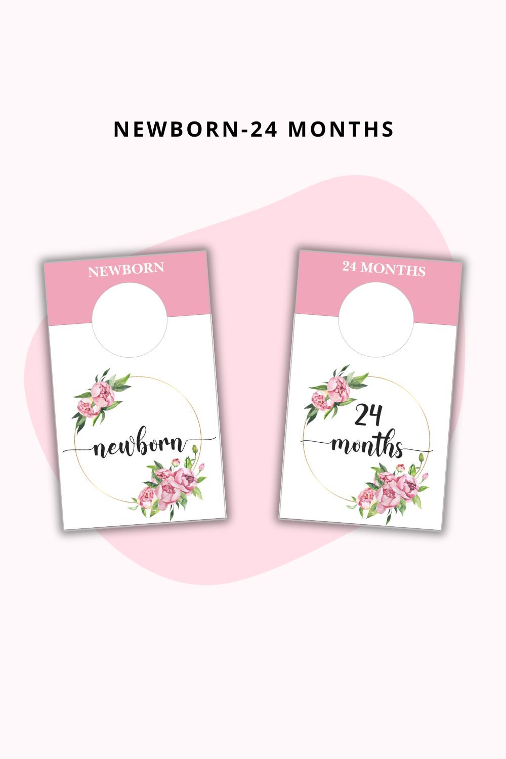 Printable Pink Floral Baby Closet Dividers