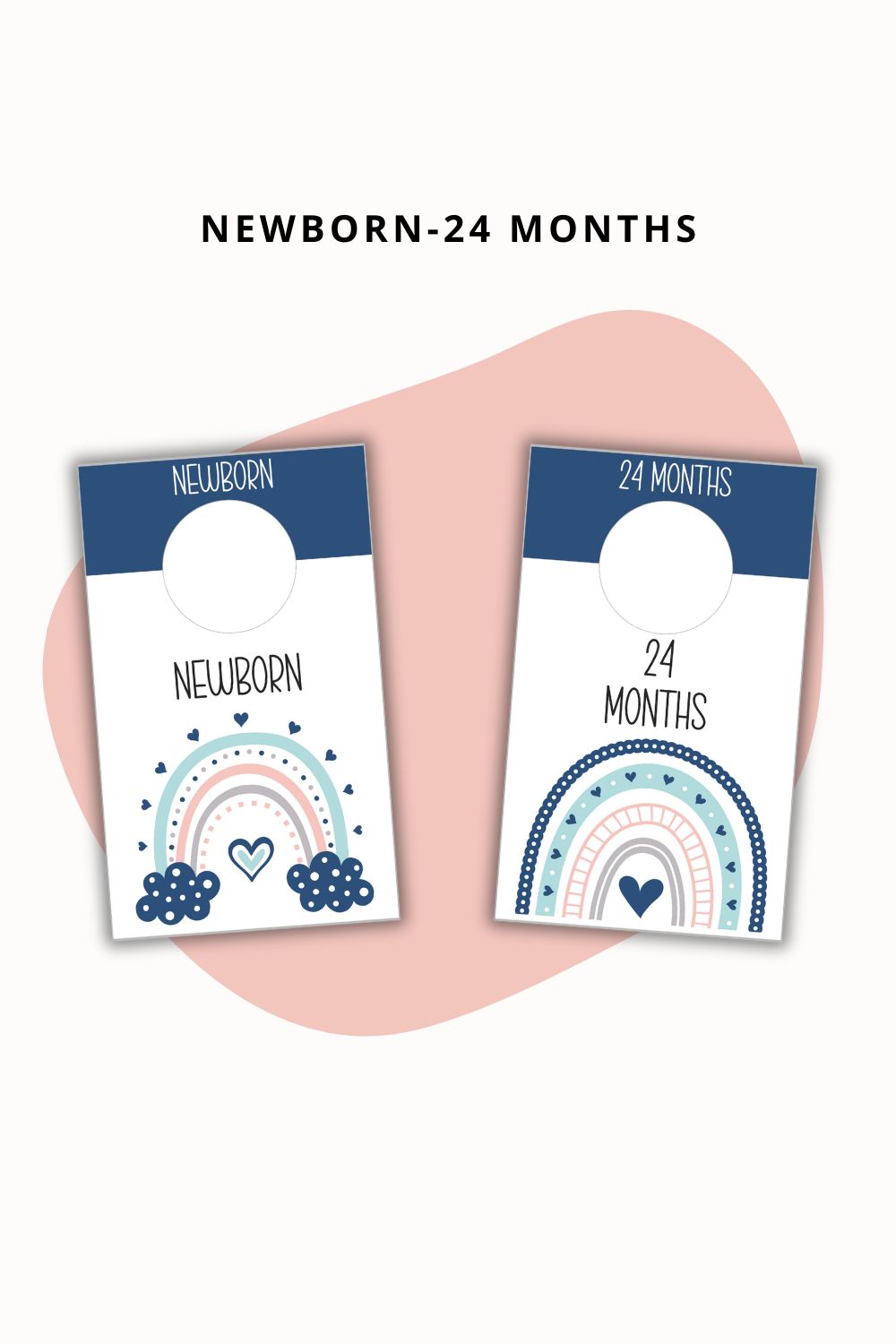 Printable Blue Boho Rainbow Closet Dividers