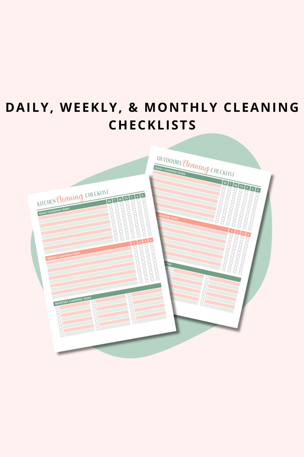 Polka Dot Cleaning Planner Printable
