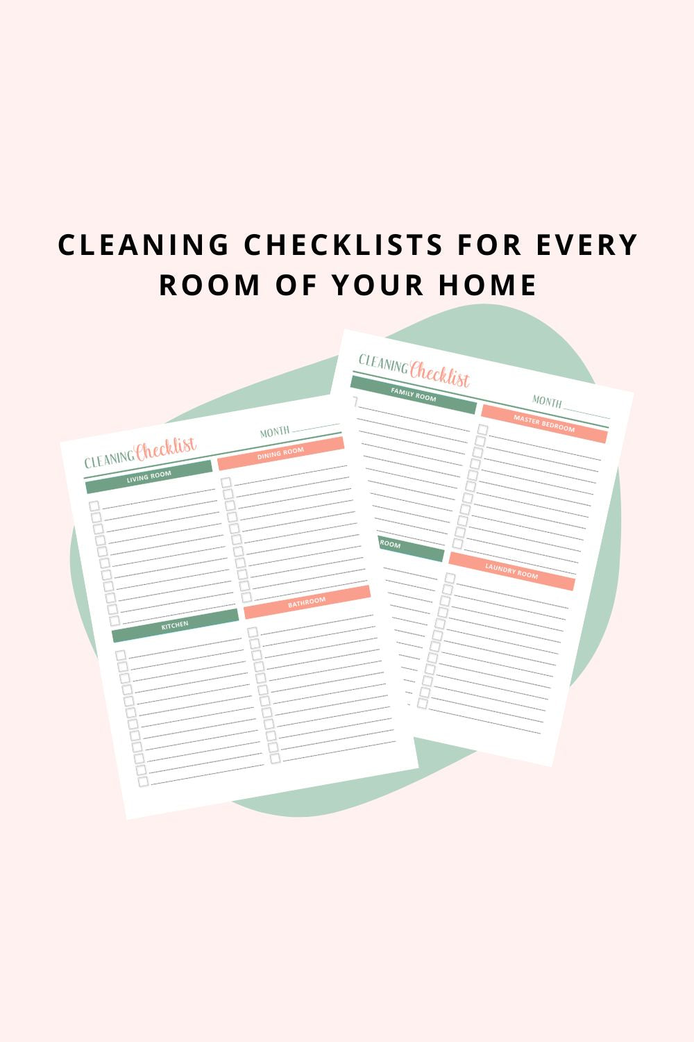 Polka Dot Cleaning Planner Printable