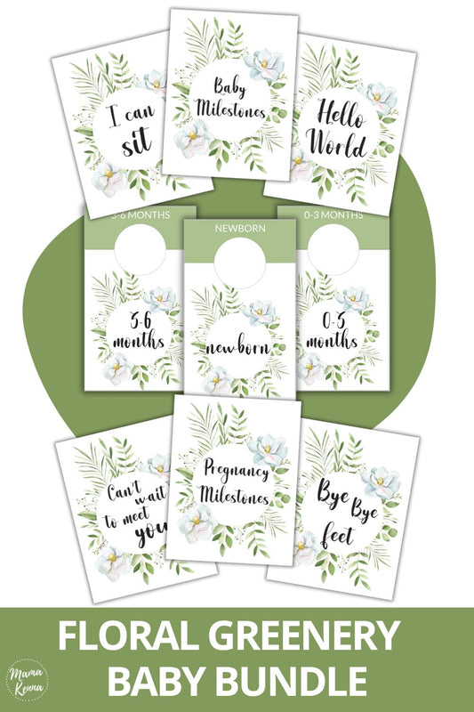 Printable Floral Greenery Baby Bundle