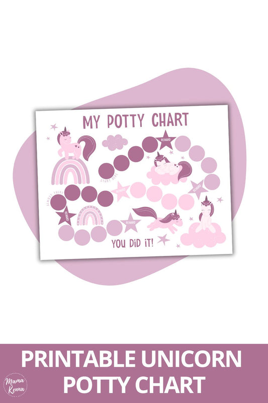 Printable Purple Unicorn Potty Chart