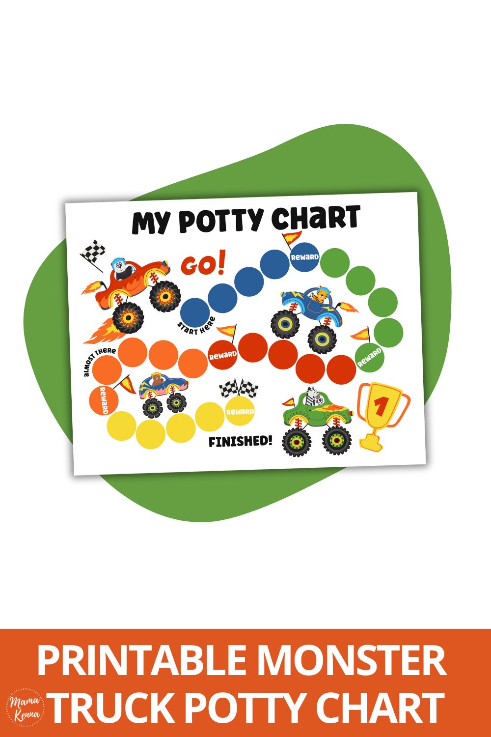 Printable Monster Truck Potty Chart – Mama Kenna