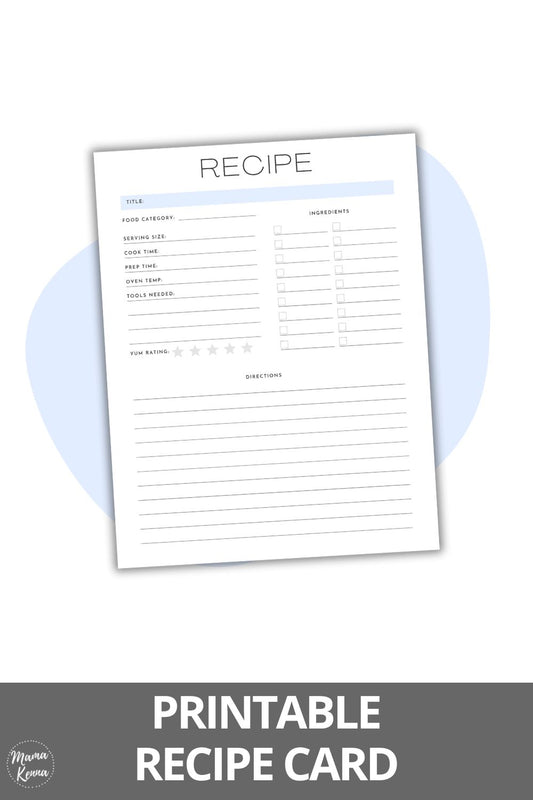 Printable Recipe Card