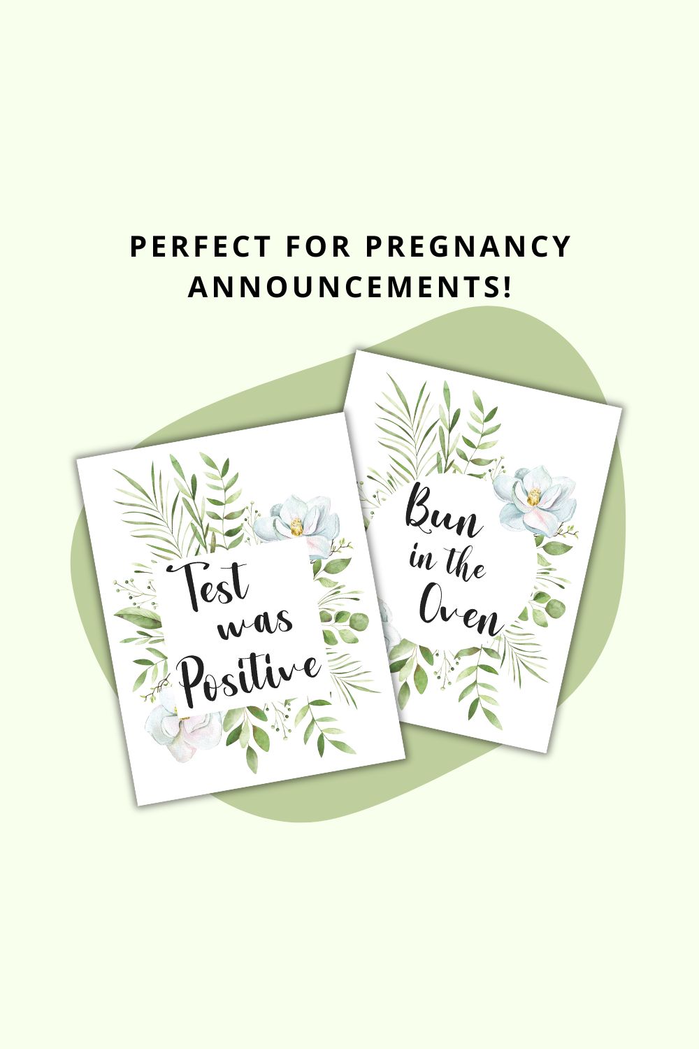 Printable Floral Greenery Pregnancy Milestone Cards