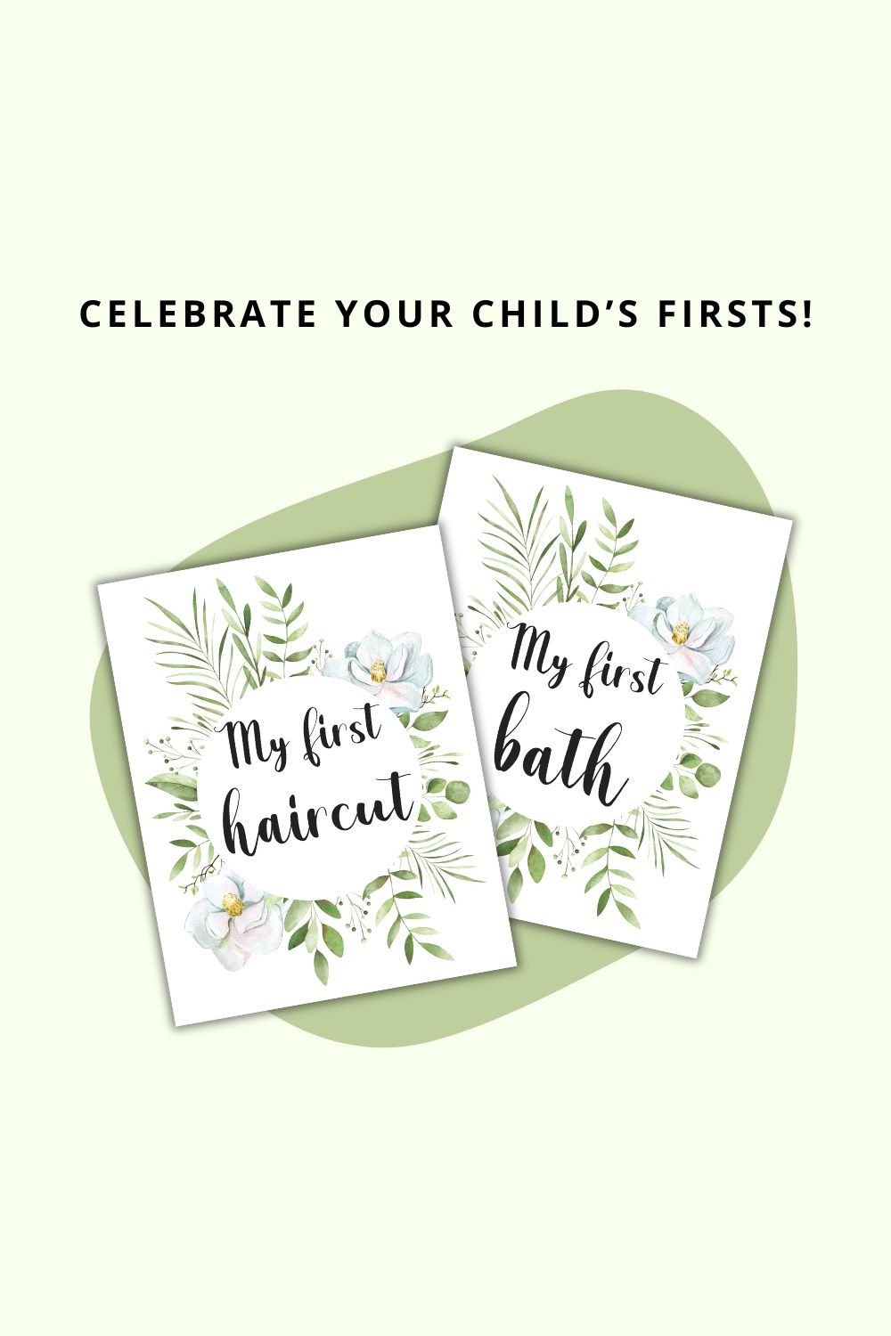 Printable Floral Greenery Baby Milestone Cards