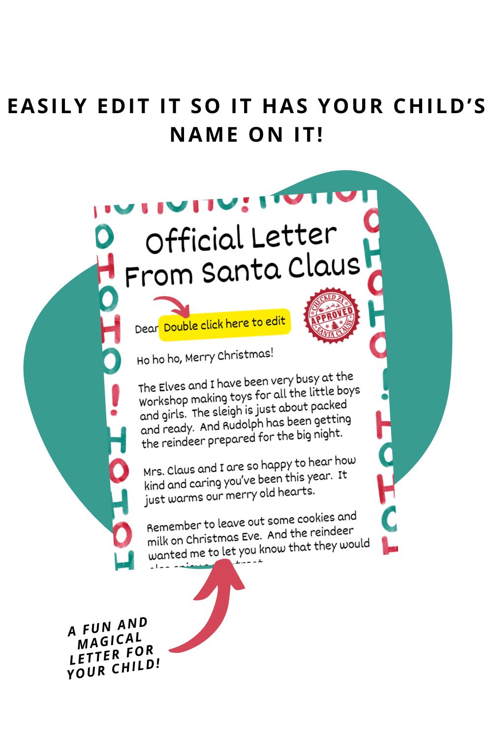 Editable Letter From Santa Printable