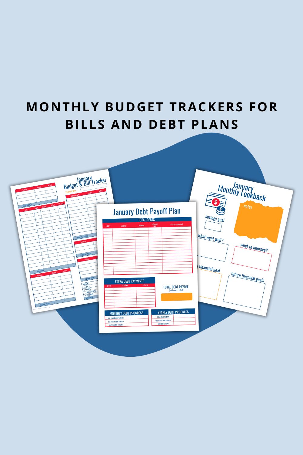 Printable Blue Budget Planner