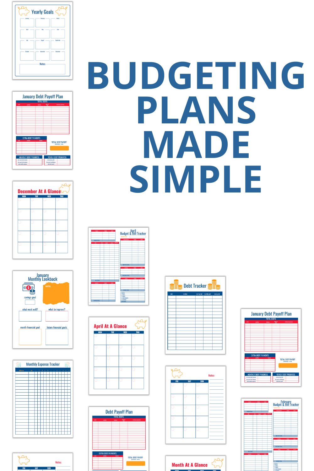 Printable Blue Budget Planner