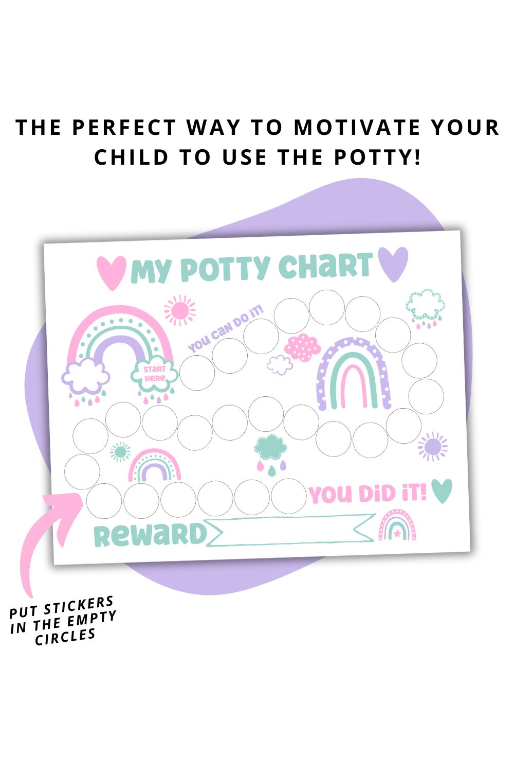 Printable Pastel Rainbow Potty Chart