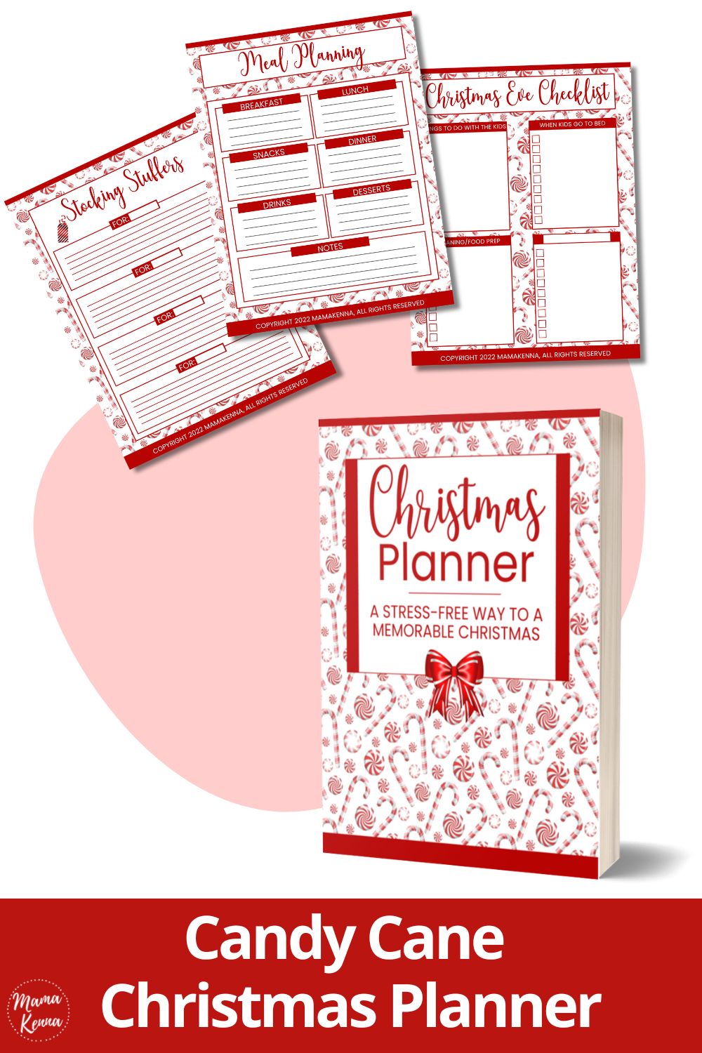 Printable Candy Cane Christmas Planner