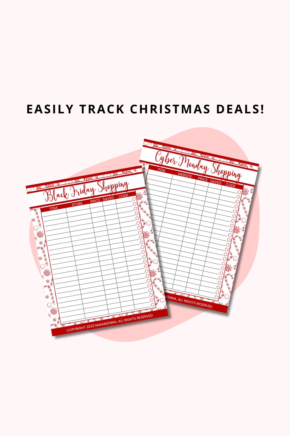 Printable Candy Cane Christmas Planner