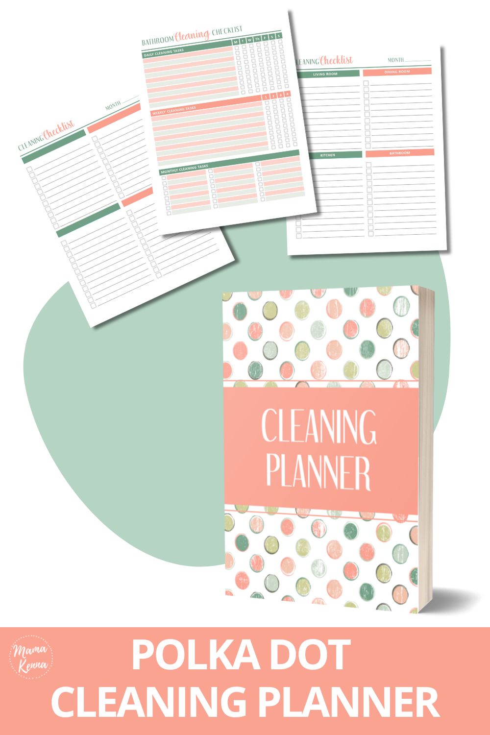 Polka Dot Cleaning Planner Printable