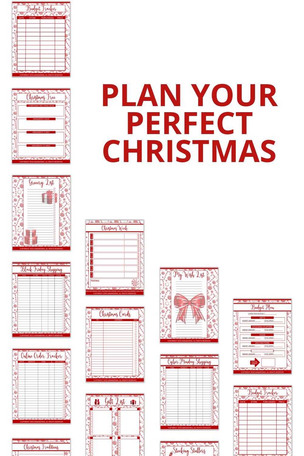 Printable Candy Cane Christmas Planner